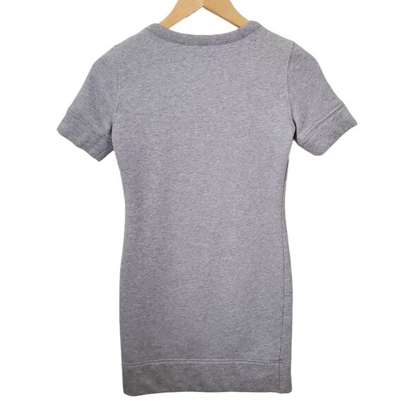 Moschino Vintage Y2K Grey Sweatshirt Dress Fleece Lined Logo Heart Sequin size 2 - Picture 5 of 12